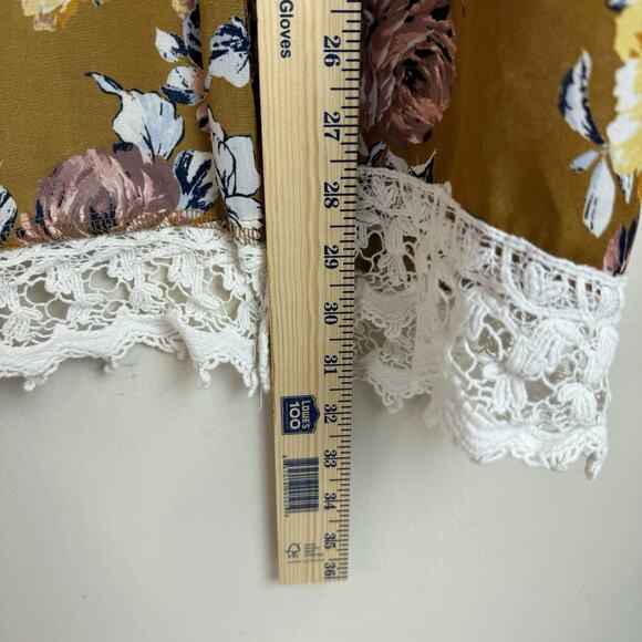 Gypsies & Moondust M Floral Kimono Cardigan Festival Crochet Hippie Boho Beach - Picture 8 of 9